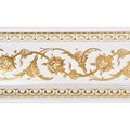 Afd Home 94 in. Gold on French White Floral Chair Rail, White & Gold 12019635